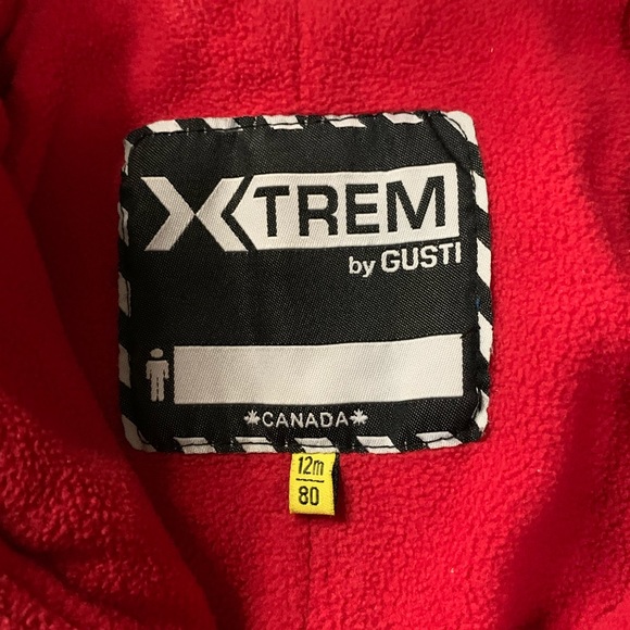 unisex extrem infant/ baby snow suit in gray and red - Picture 4 of 15